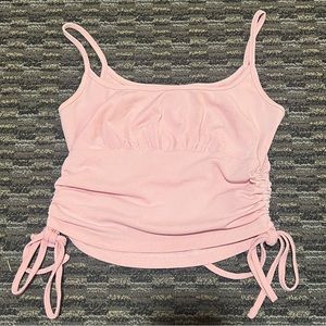 Pink Tank Top with Cinched Detail Size Small